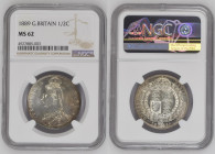GREAT BRITAIN Victoria (1837-1901) Half Crown 1889 Gr.14,14. Spink 3924; KM#764. NGC MS 62 (n.4927885-003).