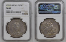 GREAT BRITAIN Victoria (1837-1901) Crown 1890 silver Gr.28,28. Spink 3921 Km#765. NGC MS62 (n.5787263-016). Cabinet tone.