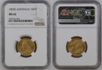 AUSTRALIA Victoria (1837-1901) Sovereign 1890S gold Gr.7,99. “SIDNEY” Spink 3868B; Marsh 141A; DISH S14. NGC MS62 (n.5787246-028). (Mintage 2751840)....