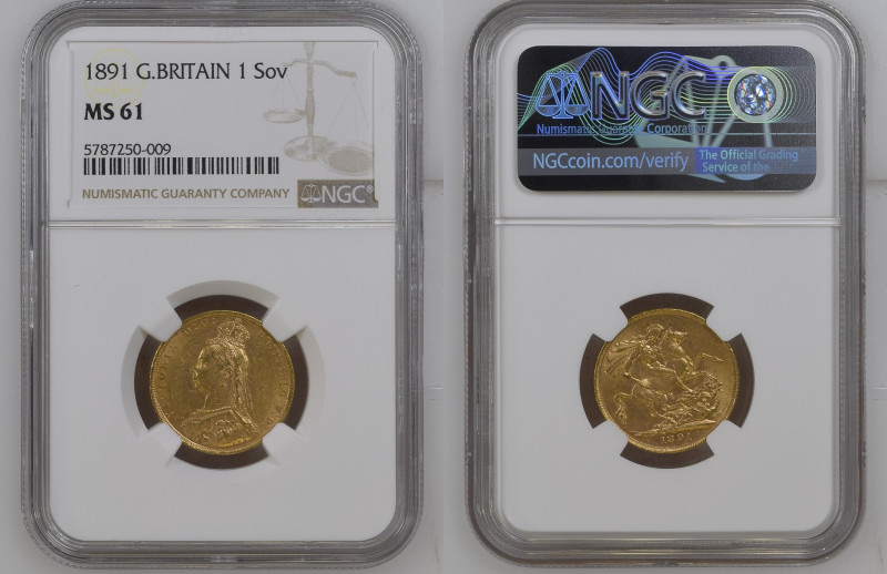 GREAT BRITAIN Victoria (1837-1901) Sovereign 1891 gold Gr.7,99. Spink 3866C; Mar...