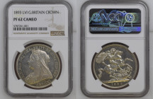GREAT BRITAIN Victoria (1837-1901) Crown 1893 LVI silver Gr.28,28. Spink 3937. NGC PF62 CAMEO (n.5787261-001). Rare. (Mintage 1312).