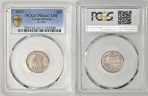 GREAT BRITAIN Victoria (1837-1901) Six pence 1893 silver Gr.2,83. Spink 3941; Km#779. PCGS PR66 CAMEO (n.389148.66/33185006). Rare. (Mintage 7010000).