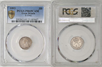 GREAT BRITAIN Victoria (1837-1901) 3 Pence 1893 silver Gr.1,41. Spink 3942. PCGS PR65 CAMEO (n.390563.65/33185007). Rare. (Mintage 3067243).