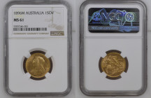 AUSTRALIA Victoria (1837-1901) Sovereign 1896M gold Gr.7,99. “MELBOURNE” Spink 3875; Marsh 156. NGC MS61 (n.5787246-021). (Mintage 4456932).