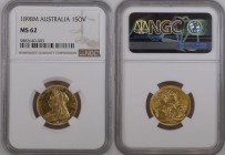 AUSTRALIA Victoria (1837-1901) Sovereign 1898M gold Gr.7,99. “MELBOURNE” Spink 3875; Marsh 158. NGC MS62 (n.5882640-003). (Mintage 5509138). Reverse S...