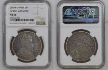 STRAITS SENTLEMENTS Edward VII (1901-1910) 1 Dollar 1903B silver Gr.26,95. KM#25; Y#25. NGC AU53 (n.5787269-005). Incuse mintmark.