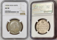 INDIA Edward VII (1901-1910) Rupee 1905B silver Gr.11,66. “BOMBAY” Km#508. NGC AU58 (n.5787268-011). (Mintage 76202000). Mint luster. Uncirculated....