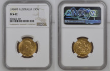AUSTRALIA Edward VII (1901-1910) Sovereign 1910M gold Gr.7,99. “MELBOURNE” Marsh 194; Spink 3971. NGC MS62 (n.5787248-039) (Mintage 3054547).