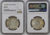 INDIA George V (1910-1936) Rupee 1920B silver Gr.11,66."BOMBAY". KM#524. NGC MS62 (n.5789346-002).