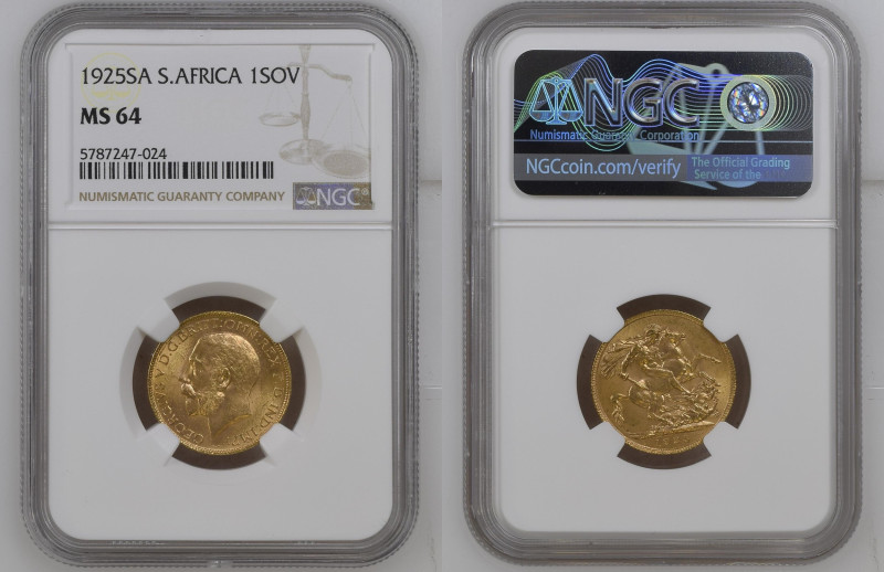 SOUTH AFRICA George V (1910-1936) Sovereign 1925SA gold Gr.7,99. “PRETORIA” Mars...
