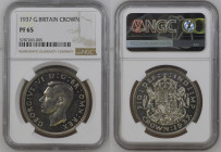 GREAT BRITAIN George VI (1936-1952) Crown 1937 silver and copper. Spink 4079. NGC PF65 (n.5787263-005). Rare. (Mintage 26.400). (Ex auction Christie’s...