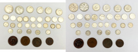 AUSTRALIA George VI (1936-1952) Lot of 33 coins. Florin silver 2 pieces KM#47, shilling silver 4 pieces KM#39, six pence silver 9 pieces KM#38, 3 penc...