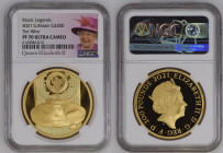 GREAT BRITAIN Elizabeth II (1952-Present) 200 Pounds 2021 “Music Legends” gold Gr.62,2. Spink WH8. NGC PF70 ULTRA CAMEO TOP GRADE (n.6143046-012). (Mi...