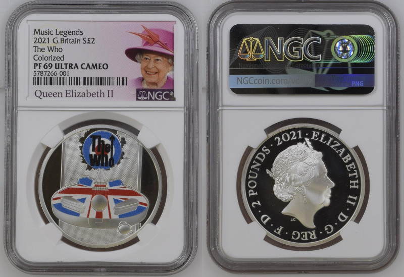 GREAT BRITAIN Elizabeth II (1952-Present) 2 Pounds 2021 “Music Legends” silver G...