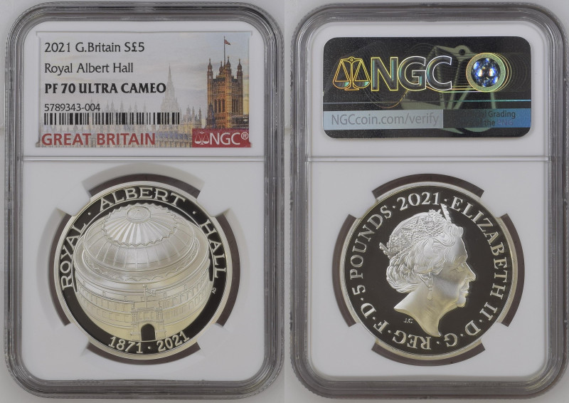 GREAT BRITAIN Elizabeth II (1952-Present) 5 Pounds 2021 silver Gr 28,28. Spink L...