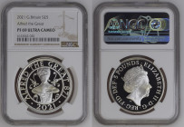 GREAT BRITAIN Elizabeth II (1952-Present) 5 Pounds 2021 silver Gr 28,28. Spink L90. NGC PF69 ULTRA CAMEO (n.6143042-020). (Mintage 2250) Alfred the Gr...