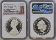 GREAT BRITAIN Elizabeth II (1952-Present) 5 Pounds 2021 “The great Engravers” silver Gr.62,42. Spink GE19. NGC PF70 ULTRA CAMEO TOP GRADE (n.5789340-0...