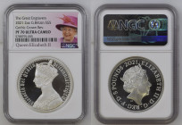 GREAT BRITAIN Elizabeth II (1952-Present) 5 Pounds 2021 “The great Engravers” silver Gr.62,42. Spink GE19. NGC PF70 ULTRA CAMEO TOP GRADE (n.5788795-0...