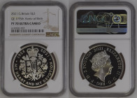 GREAT BRITAIN Elizabeth II (1952-Present) 2 Pounds 2021 silver Gr 31,1. NGC PF70 ULTRA CAMEO TOP GRADE (n.6143042-007). (Mintage 6500) 95° Birthday. W...