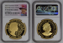 AUSTRALIA Elizabeth II (1952-Present) 200 Dollars 2021P gold Gr 62,2. PF70 ULTRA CAMEO TOP GRADE (n.6143046-014). (Mintage 150). 95° Anniversary of Bi...