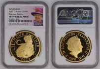 GREAT BRITAIN Elizabeth II (1952-Present) 200 Pounds 2022 gold “Tudor Beasts” Gr.62,2. NGC PF69 ULTRA CAMEO (n.6143046-013). (Mintage 350). Seymour Pa...