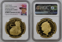 GREAT BRITAIN Elizabeth II (1952-Present) 200 Pounds 2022 gold “Tudor Beasts” Gr.62,2. NGC PF70 ULTRA CAMEO TOP GRADE (n.5787254-001). (Mintage 350). ...