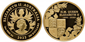 AUSTRALIA Elizabeth II (1952-Present) 200 Dollars 2022 gold Gr.62,2. (Mintage 200). Jubilee. With box and COA.