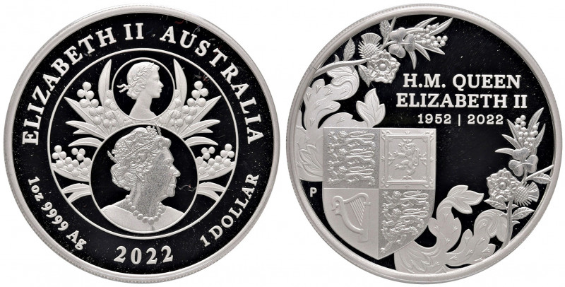 AUSTRALIA Elizabeth II (1952-Present) 1 Dollar 2022 silver Gr.31,1. Jubilee Q.E ...