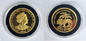 ST. HELENA East India Company Elizabeth II (1952-Present) The East India Company 1 Pound (one Mohur) gold Gr.7,99. Proof. (Mintage 100). With box and ...
