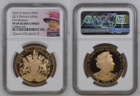 ST. HELENA East India Company Elizabeth II (1952-Present) 5 Pounds 2022 gold Gr.39,94. NGC PF69 ULTRA CAMEO (n.5788800-005). Extremely Rare. (Mintage ...