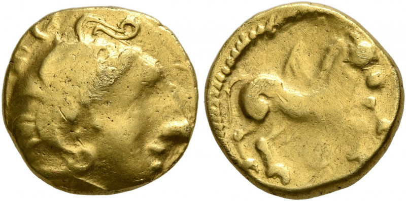 NORTHWEST GAUL. Carnutes. Late 2nd century BC. Quarter Stater (Gold, 11 mm, 2.06...