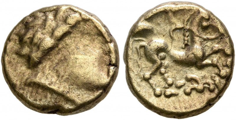 NORTHWEST GAUL. Carnutes. Circa 100-50 BC. Quarter Stater (Electrum, 10 mm, 1.69...
