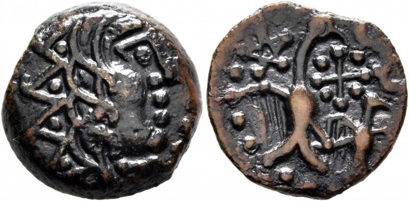 NORTHWEST GAUL. Carnutes. Circa 50-30 BC. AE (Bronze, 16 mm, 3.57 g). Celticized...
