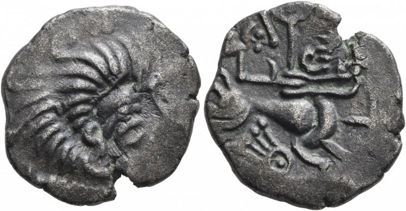 NORTHWEST GAUL. Coriosolites. Circa 100-50 BC. Stater (Billon, 23 mm, 6.39 g, 5 ...