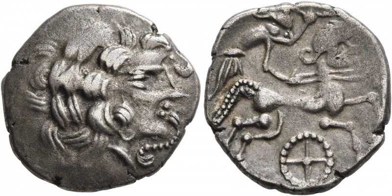 NORTHWEST GAUL. Redones. Circa 60-50 BC. Stater (Silver, 21 mm, 6.59 g, 11 h), '...