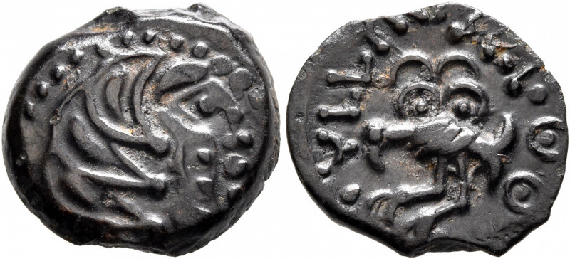 NORTHWEST GAUL. Senones. Circa 100-60 BC. AE (Bronze, 16 mm, 3.00 g, 5 h). Celti...