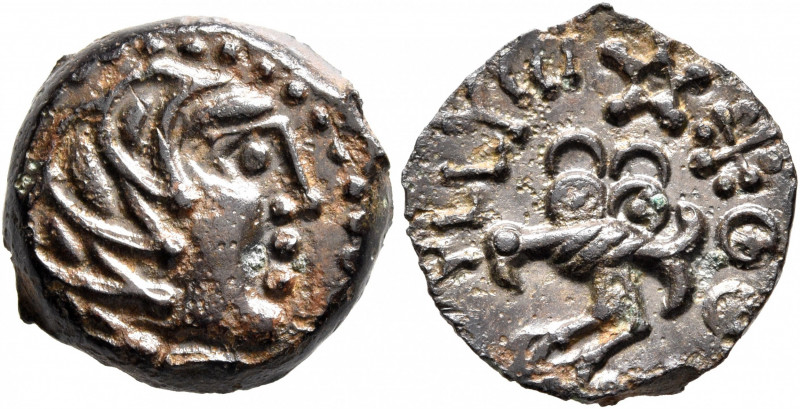 NORTHWEST GAUL. Senones. Circa 100-60 BC. AE (Bronze, 16 mm, 3.48 g, 4 h). Celti...