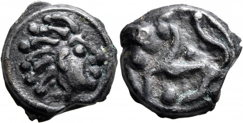 NORTHWEST GAUL. Senones. Circa 100-60 BC. Cast unit (Potin, 19 mm, 4.87 g, 1 h),...