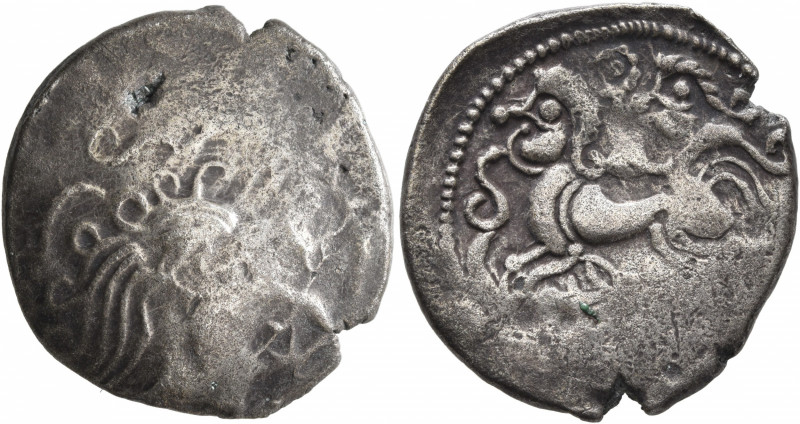 NORTHWEST GAUL. Veneti. Circa 60-50 BC. Stater (Billon, 23 mm, 6.14 g). Celticiz...