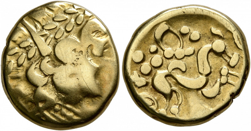NORTHEAST GAUL. Ambiani. Late 2nd to mid 1st century BC. Stater (Gold, 17 mm, 6....