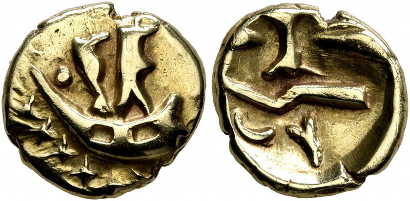 NORTHEAST GAUL. Atrebates. Circa 60-30/25 BC. Quarter Stater (Gold, 11 mm, 1.42 ...