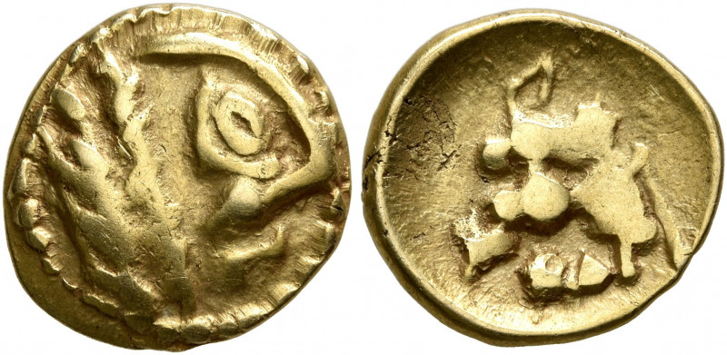 NORTHEAST GAUL. Bellovaci. Circa 60-30/25 BC. Quarter Stater (Gold, 12 mm, 1.43 ...