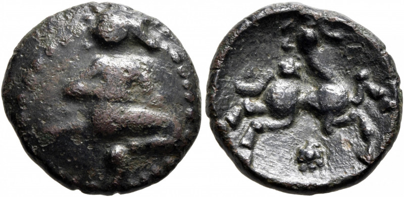 NORTHEAST GAUL. Bellovaci. Circa 60-30/25 BC. AE (Bronze, 17 mm, 3.61 g, 3 h), '...