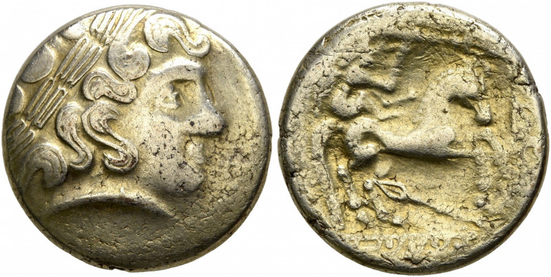 NORTHEAST GAUL. Caleti. 2nd century BC. Half Stater (Electrum, 16 mm, 3.50 g, 9 ...