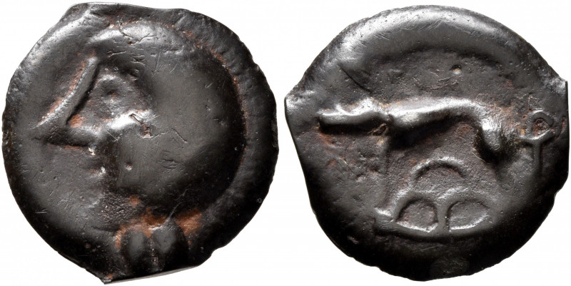 NORTHEAST GAUL. Leuci. Circa 100-50 BC. Cast unit (Potin, 18 mm, 3.51 g, 3 h). C...