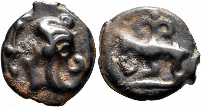 NORTHEAST GAUL. Leuci. Circa 100-50 BC. Cast unit (Potin, 18 mm, 3.30 g, 9 h), '...