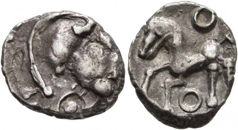 CENTRAL GAUL. Aedui. Circa 80-50 BC. Quinarius (Silver, 15 mm, 1.99 g, 11 h), 'à...