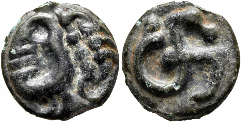 CENTRAL GAUL. Aedui. Circa 60-50 BC. Cast unit (Potin, 17 mm, 3.92 g, 3 h), 'pot...