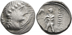 CENTRAL GAUL. Aedui. 50-30 BC. Quinarius (Silver, 13 mm, 1.94 g, 7 h), Dubnocoveros and Dubnorex. [DVBNOCOV] Female head to right. Rev. [DV]BNOREX War...
