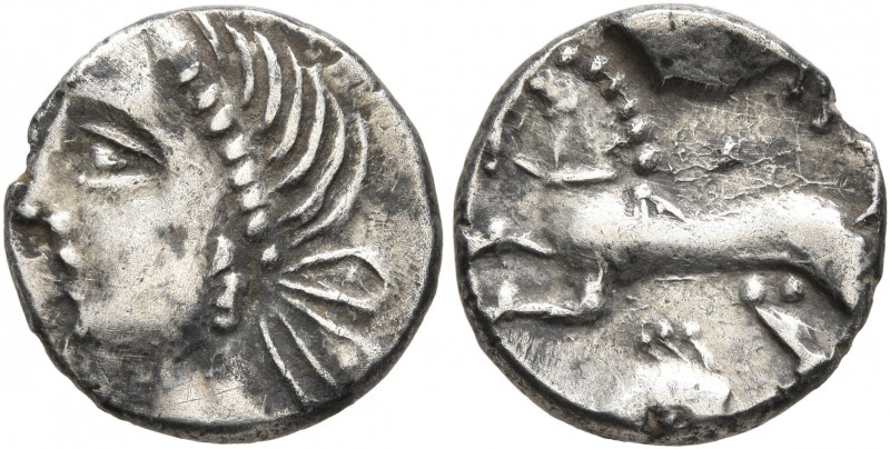 CENTRAL GAUL. Aedui. Circa 50-30 BC. Quinarius (Silver, 8 mm, 1.86 g, 1 h), Orge...